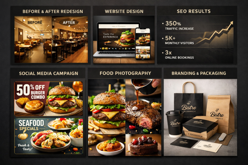 Restaurant redesign and branding showcase